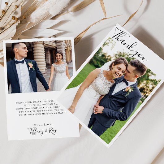 Carte de remerciements photo plat simple et élégan