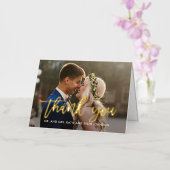 Carte de remerciements photo plié FOIL de charme b (Orchidée)