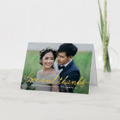 Carte de remerciements photo pliée Darling Script (Recto)