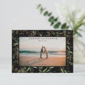 Carte De Remerciements Photo Premium Black Elegant Boho Sage Eucalyptus P (Debout devant)