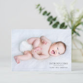 Carte De Remerciements Photo Présentation des statistiques de naissance N (Debout devant)