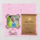 Carte de remerciements photo Princesse Couronne ro (Devant / Derrière)