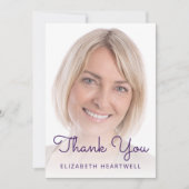 Carte De Remerciements Photo Purple Silver Parties scintillant Drip 40e a