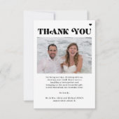 Carte De Remerciements Photo QR code bold typographie mariage (Devant)