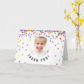 Carte de remerciements photo | Rainbow Birthday Co (Fleur jaune)