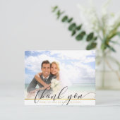 Carte De Remerciements PHOTO REMERCIEMENTS callligraphie moderne luxe scr (Debout devant)