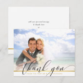 Carte De Remerciements PHOTO REMERCIEMENTS écriture calligraphique luxe m (Devant / Derrière)