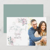 Carte De Remerciements Photo Remerciements  |  Eucalyptus Aquarelle Moder (Devant / Derrière)