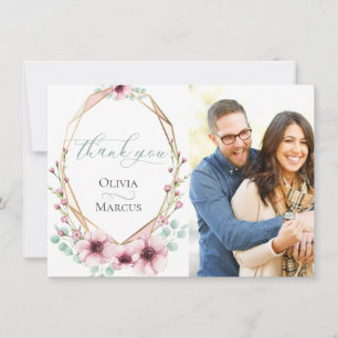 Carte De Remerciements Photo Remerciements Feuillage Fleurs Fraîches
