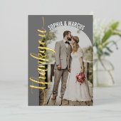 Carte de remerciements photo Retro Arch de mariage (Debout devant)