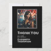 Carte De Remerciements Photo Retro Disco Graduation (Devant)