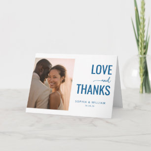 Carte De Remerciements Photo Romantique Beige Joyeux