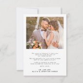 Carte De Remerciements Photo romantique calligraphie script message maria (Dos)