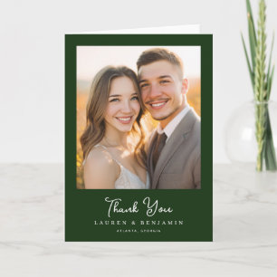 Carte De Remerciements Photo Romantique de Vert Joyeux