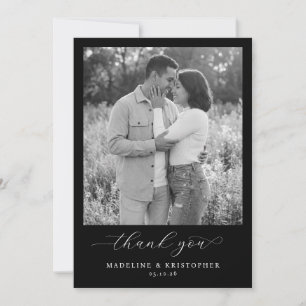 Carte De Remerciements Photo romantique en noir et blanc