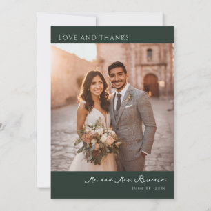 Carte De Remerciements Photo romantique en or joyeux
