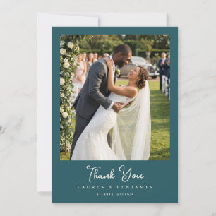 Carte De Remerciements Photo Romantique Vert Joyeux