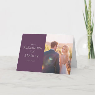 Carte De Remerciements Photo Romantique Violet Reconnaissant