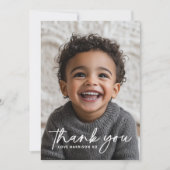 Carte De Remerciements Photo Rond Baptême (Devant)