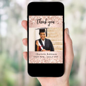 Carte de remerciements photo rose d'or