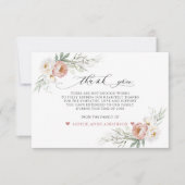 Carte De Remerciements Photo Rose Dusty Fleurs blanches dans la mémoire a (Devant)