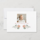 Carte De Remerciements Photo Rose Dusty Fleurs blanches dans la mémoire a (Dos)