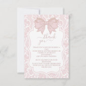 Carte De Remerciements Photo Rose Pâle Chinoiserie Floral Fête de Mariage (Devant)