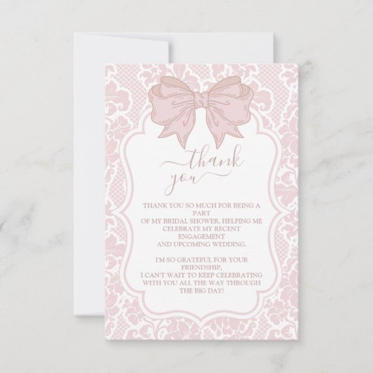 Carte De Remerciements Photo Rose Pâle Chinoiserie Florale Fête de Mariag (Devant)