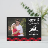 Carte De Remerciements Photo rouge de vacances de plaid de Buffalo (Debout devant)