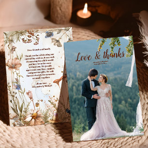 Carte De Remerciements Photo Russe Aquarelle Mariage de bois