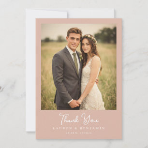 Carte De Remerciements Photo Rustique Rose Romantique