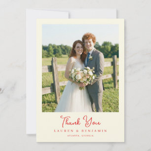 Carte De Remerciements Photo Rustique Vert Romantique