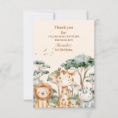 Carte De Remerciements Photo Safari Wild One Birthday (Devant)