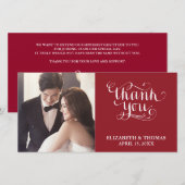 Carte de remerciements PHOTO SCRIPT ÉCRIT À LA MAI (Devant / Derrière)