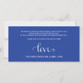 Carte de remerciements PHOTO SCRIPT ÉCRIT À LA MAI (Dos)