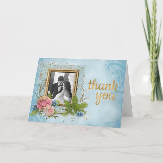 Carte de remerciements photo Shabby Chic Mariage (Devant)