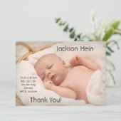 Carte de remerciements photo simple (Debout devant)