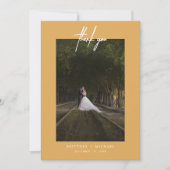 Carte De Remerciements Photo simple à la main Mustard Jaune (Devant)