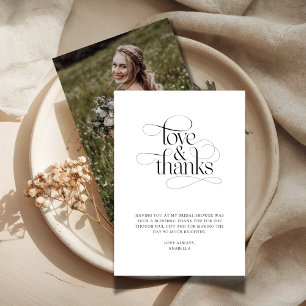 Carte De Remerciements Photo simple de Fête des mariées Boho