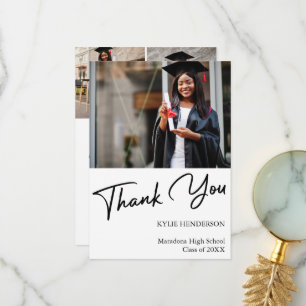 Carte De Remerciements Photo simple de graduation moderne