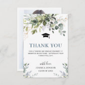 Carte De Remerciements PHOTO Simple Elégant Eucalyptus Foliage Graduation (Devant / Derrière)