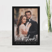 Carte de remerciements photo simple en noir (Devant)