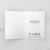 Carte de remerciements photo simple en noir (Intérieur)