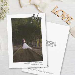 Carte De Remerciements Photo simple et simple à la main