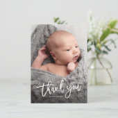 Carte De Remerciements Photo simple manuscrite pour bébé (Debout devant)