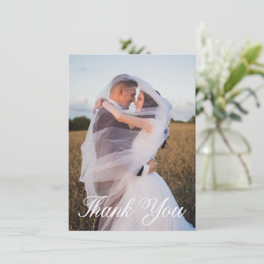 Carte De Remerciements Photo simple Mariage Ajouter votre salutation (Debout devant)