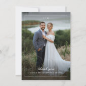 Carte De Remerciements Photo simple Mariage Portrait à fond (Devant)