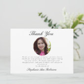 Carte De Remerciements Photo Simple Modern Bereavement Funeral (Debout devant)