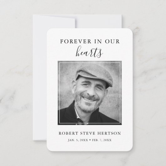 Carte De Remerciements Photo simple moderne Bereavity Sympathy Funeral (Devant)