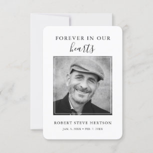 Carte De Remerciements Photo simple moderne Bereavity Sympathy Funeral